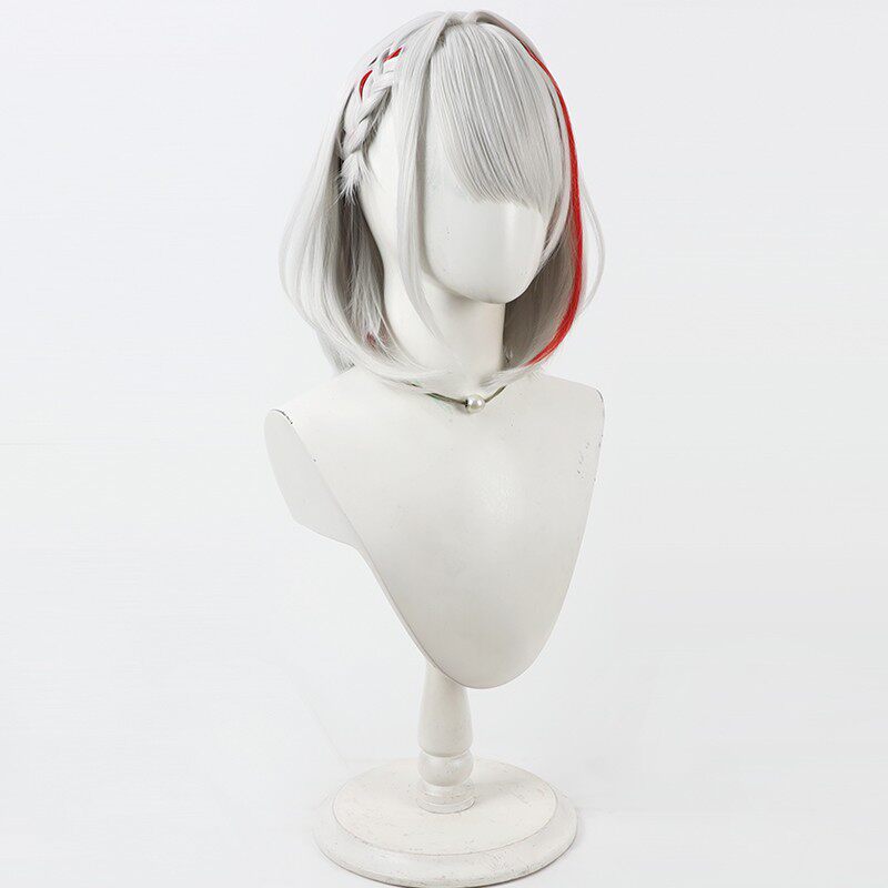 Azur Lane Cosplay Wigs Games KMS Duisburg Silver White Bob Wigs