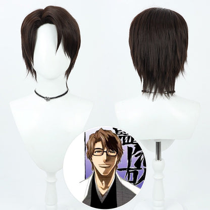 BLEACH Cosplay Wigs Anime Sosuke Aizen Brown Wigs