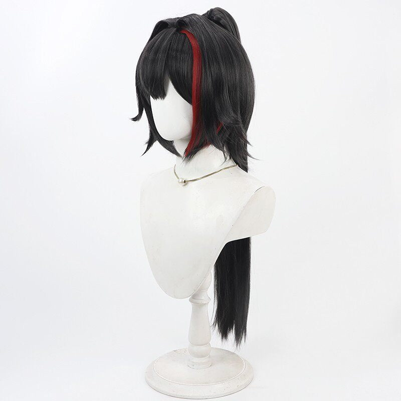 Bay Cosplay Wigs Red Highlight Split Ponytail Goddess of Victory: Nikke