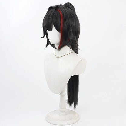 Bay Cosplay Wigs Red Highlight Split Ponytail Goddess of Victory: Nikke