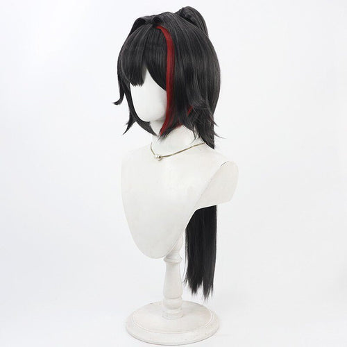 Bay Cosplay Wigs Red Highlight Split Ponytail Goddess of Victory: Nikke