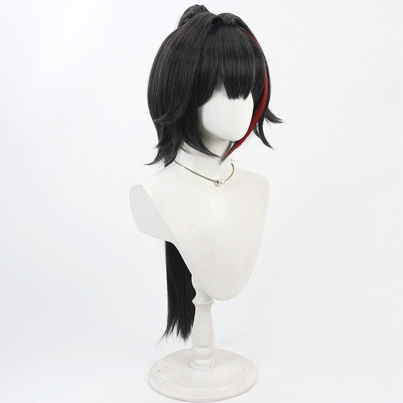 Bay Cosplay Wigs Red Highlight Split Ponytail Goddess of Victory: Nikke