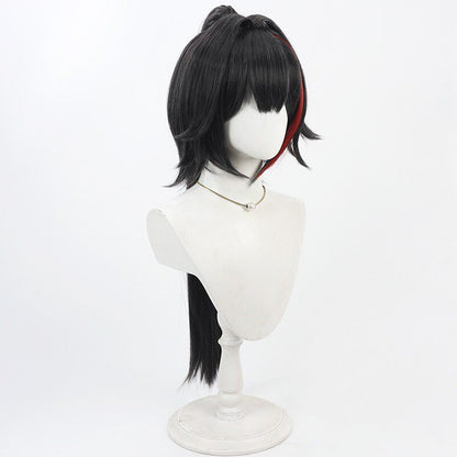 Bay Cosplay Wigs Red Highlight Split Ponytail Goddess of Victory: Nikke