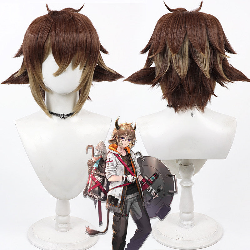 Bison Arknights Cosplay Wigs Highlight Flip Animal Ears