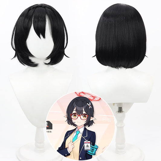 Blue Archive Cosplay Wigs Ayane Okusora Black Bob Wigs