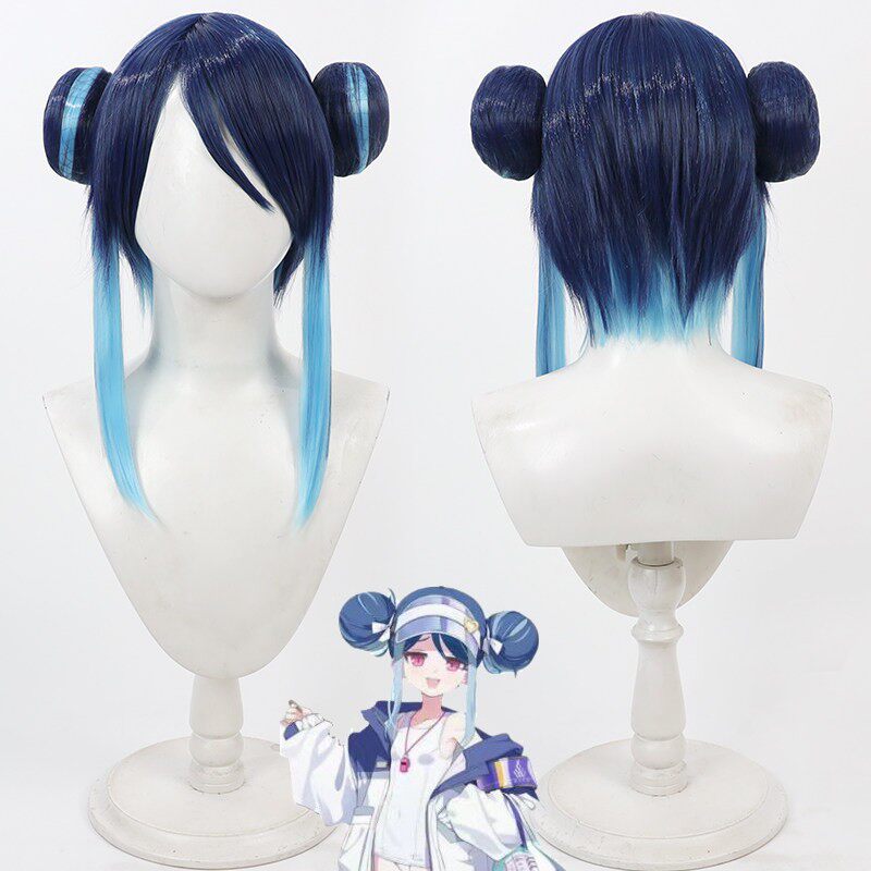 Blue Archive Cosplay Wigs Fubuki Nemugaki Double Buns Wigs