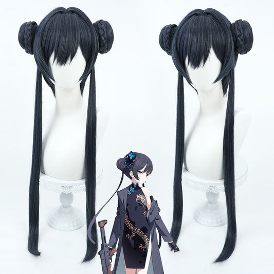 Blue Archive Cosplay Wigs Kisaki Ryuuge Double Buns Wigs