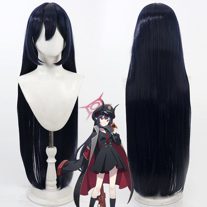 Blue Archive Cosplay Wigs Motomiya Chiaki Dark Blue Wigs
