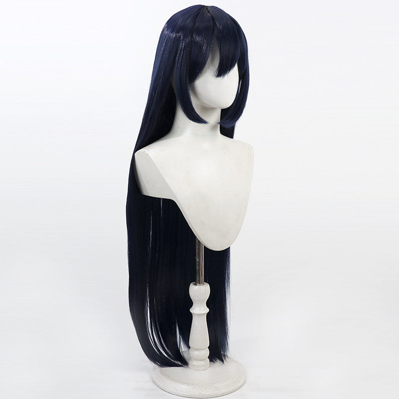 Blue Archive Cosplay Wigs Motomiya Chiaki Dark Blue Wigs