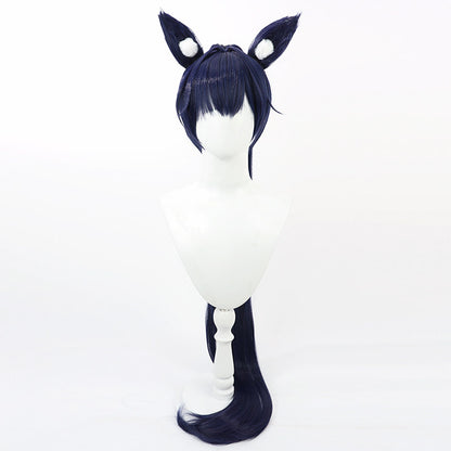 Blue Archive Serika Kuromi Cosplay Wigs Dark Blue Wigs