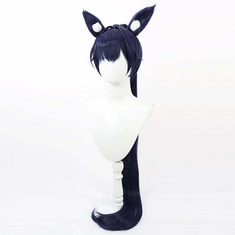 Blue Archive Serika Kuromi Cosplay Wigs Dark Blue Wigs