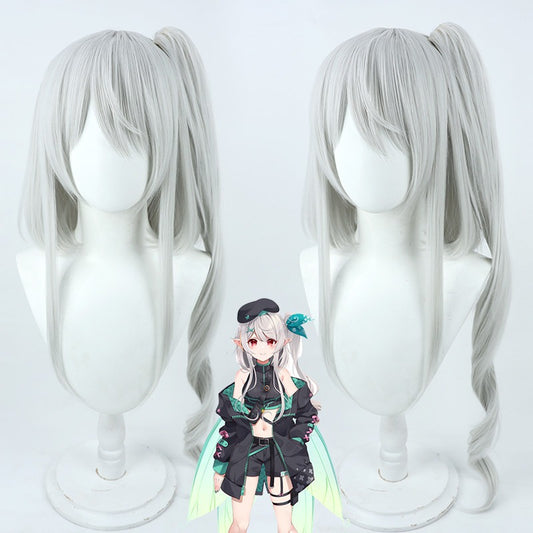 Cosplay Wig Pomu Rainpuff Grey Wigs NIJISANJI EN Vtuber