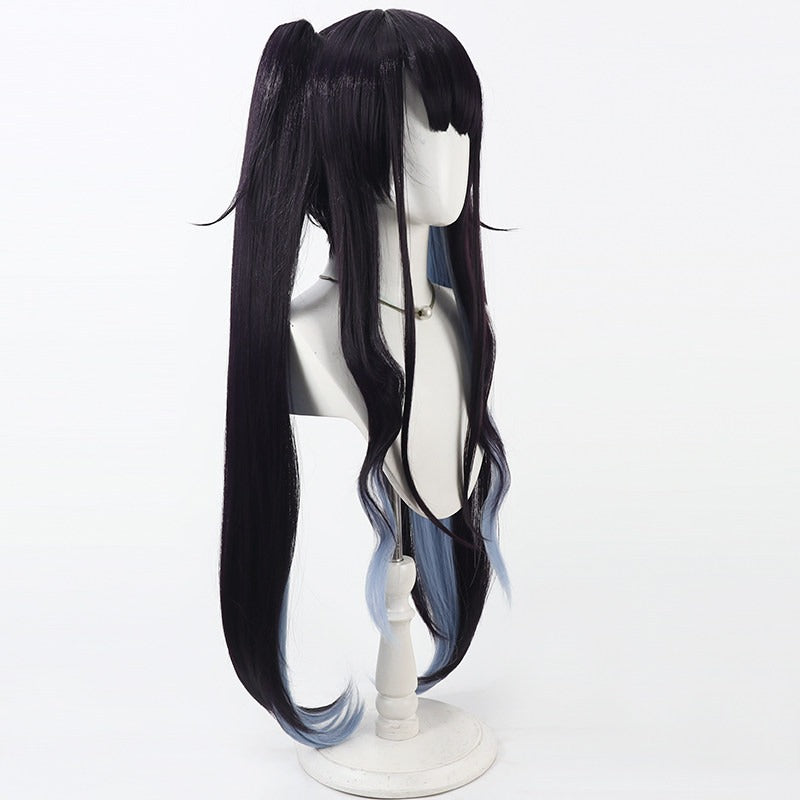 Cosplay Wigs Aikiyo Fuuka Twin Split Ponytail Wigs Blue Archive