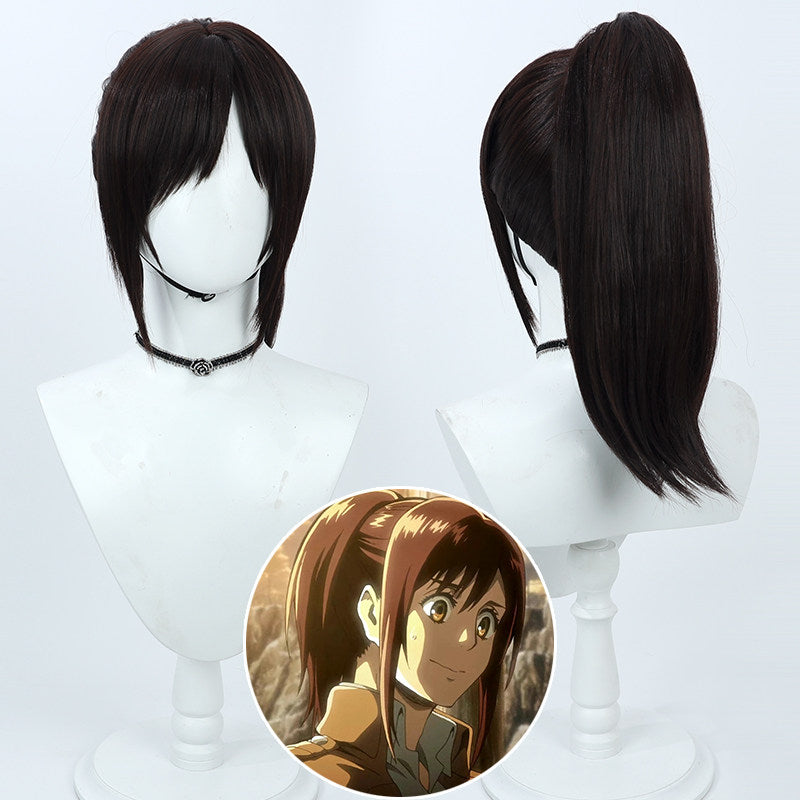Cosplay Wigs Anime Attack on Titan Sasha Blouse Dark Brown Wigs