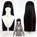 Cosplay Wigs Choya Hanabi Black Red Highlight Wigs VSPO! VTuber