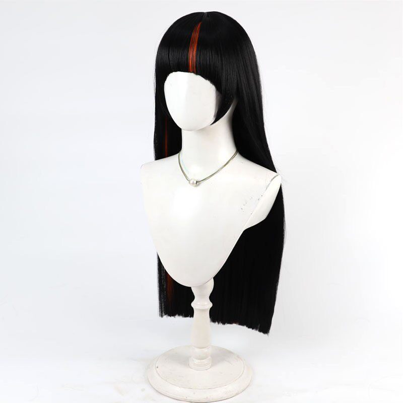 Cosplay Wigs Choya Hanabi Black Red Highlight Wigs VSPO! VTuber