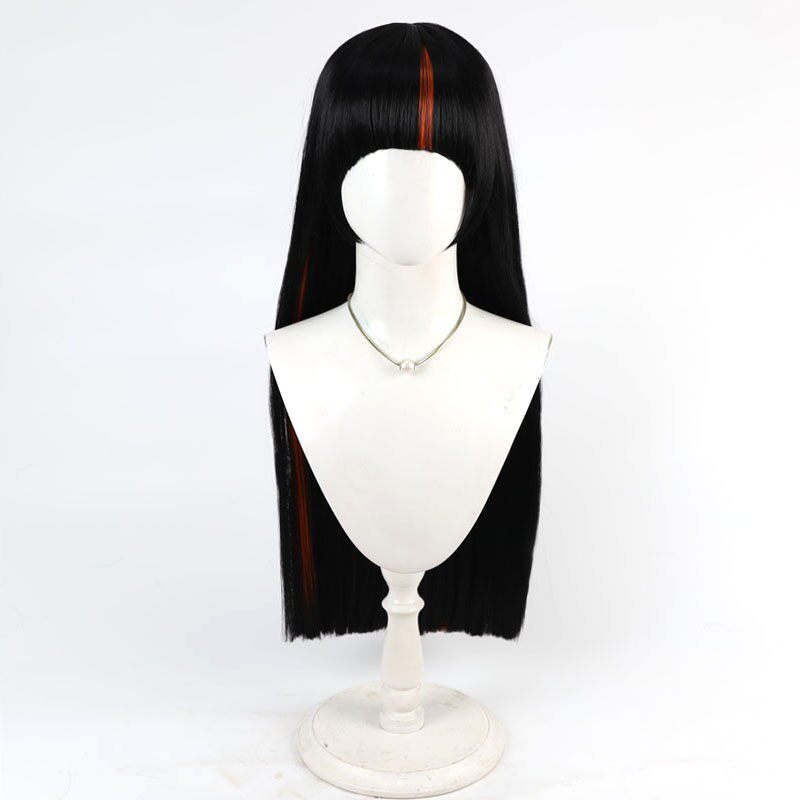 Cosplay Wigs Choya Hanabi Black Red Highlight Wigs VSPO! VTuber