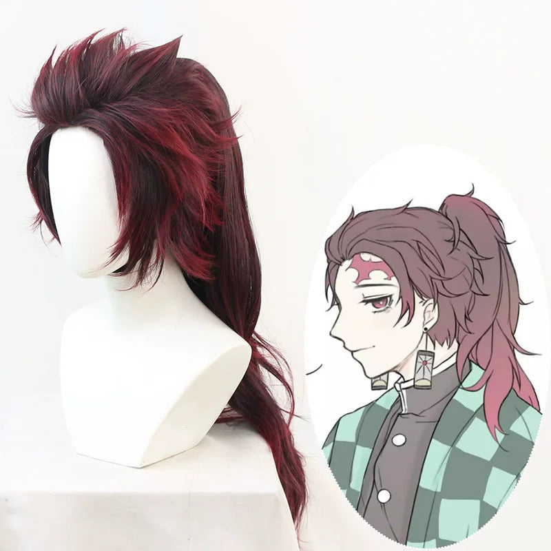 Cosplay Wigs Demon Slayer: Kimetsu no Yaiba Adult Tanjiro Kamado