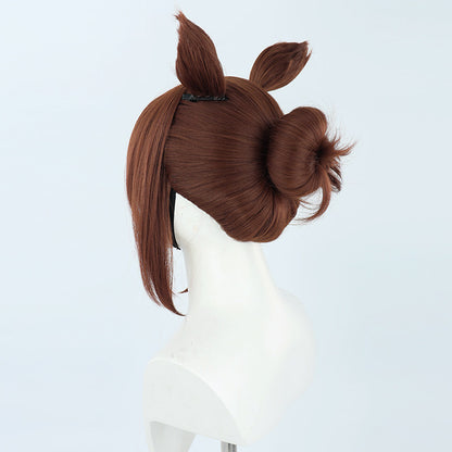 Cosplay Wigs Fine Motion Pretty Derby Brown Bun Ears Tail