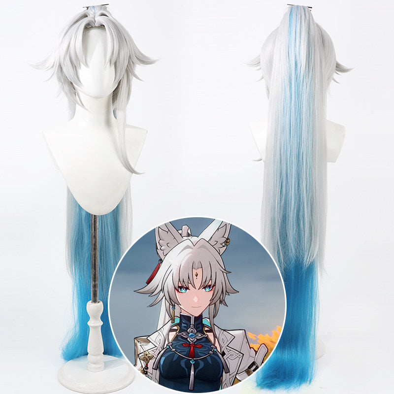 Cosplay Wigs Game Feixiao Silver Gradient Wigs