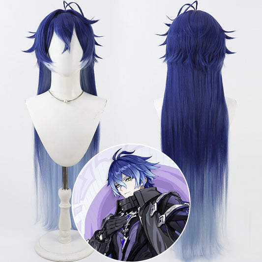 Cosplay Wigs Game Kyryll Chudomirovich Flins Dark Blue Wigs Genshin Impact