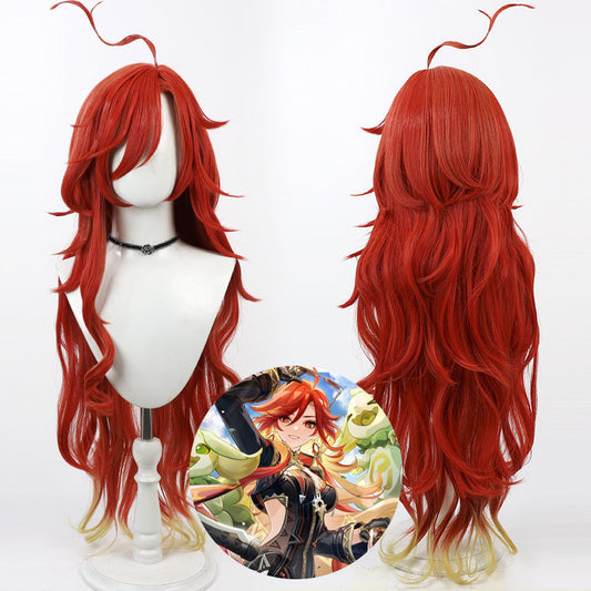 Cosplay Wigs Games Genshin Impact Mavuika Gradient Wigs