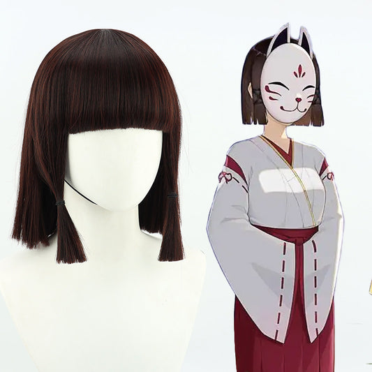 Cosplay Wigs Games Hanachirusato Brown Black Wigs Genshin Impact