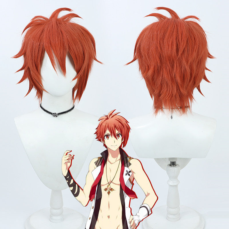 Cosplay Wigs Games IDOLiSH7 Riku Nanase Orange Red Wigs