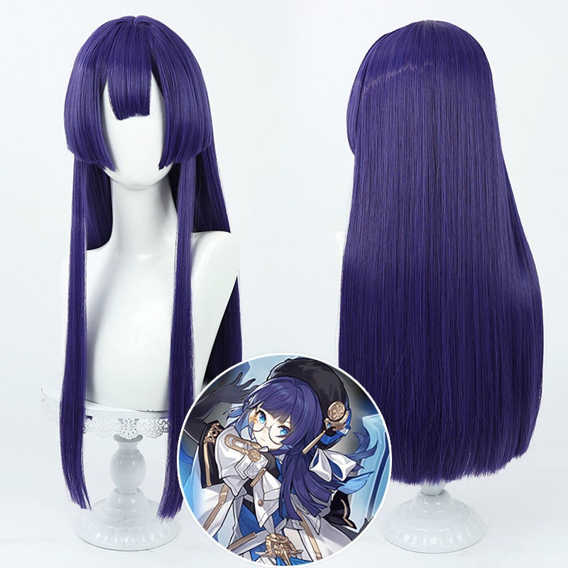 Cosplay Wigs Games Pelageya Sergeyevna Dark Blue Wigs Honkai: Star Rail