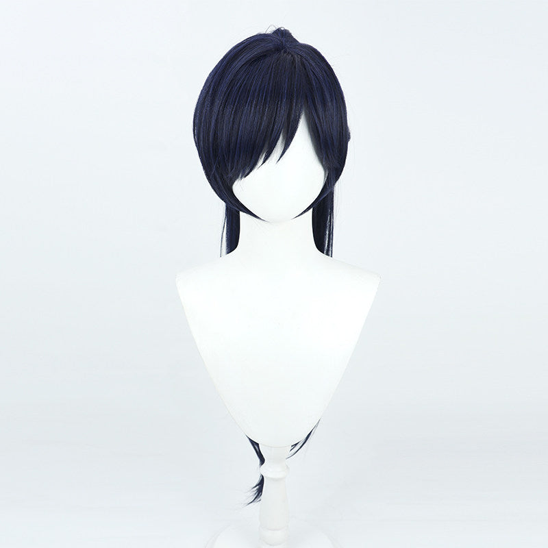 Cosplay Wigs Games The Balladeer Scaramouche Dark Blue Wigs Genshin Impact