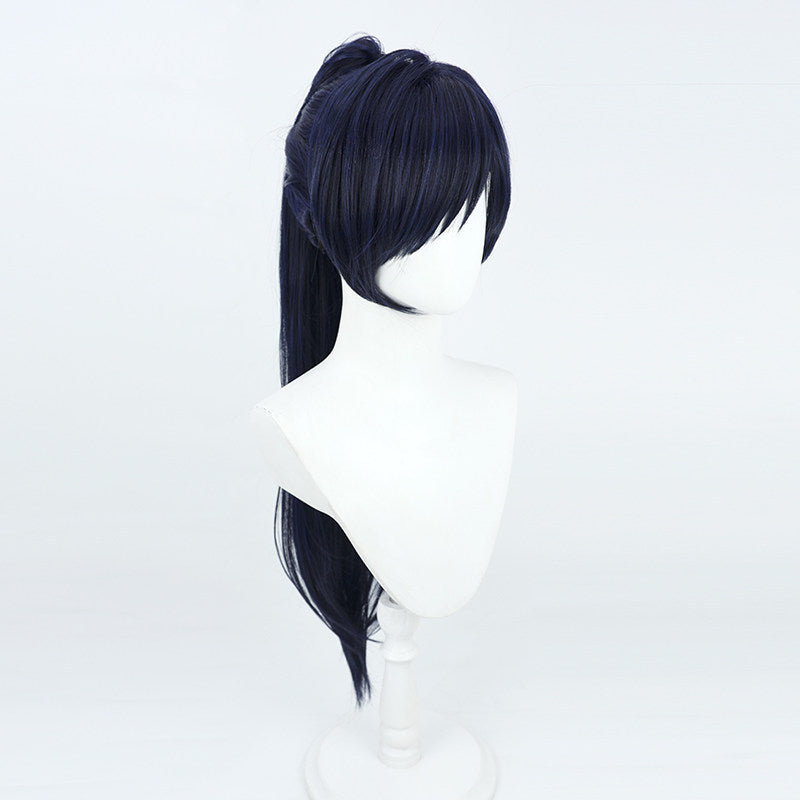 Cosplay Wigs Games The Balladeer Scaramouche Dark Blue Wigs Genshin Impact