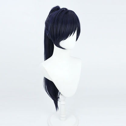 Cosplay Wigs Games The Balladeer Scaramouche Dark Blue Wigs Genshin Impact