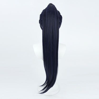 Cosplay Wigs Games The Balladeer Scaramouche Dark Blue Wigs Genshin Impact