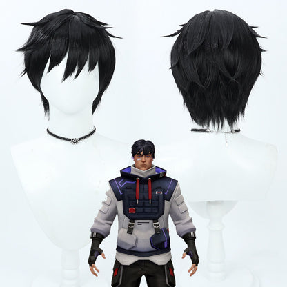 Cosplay Wigs Games VALORANT Iso Black Short Wigs