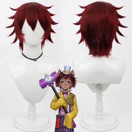Cosplay Wigs Gidel Burgundy Wigs Disney Twisted-Wonderland