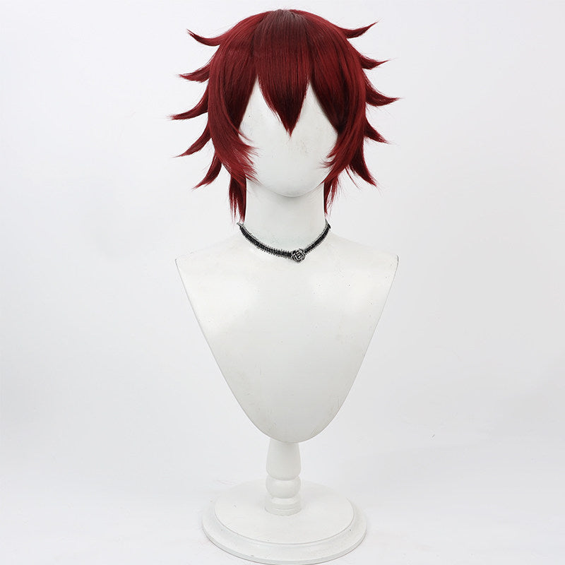 Cosplay Wigs Gidel Burgundy Wigs Disney Twisted-Wonderland