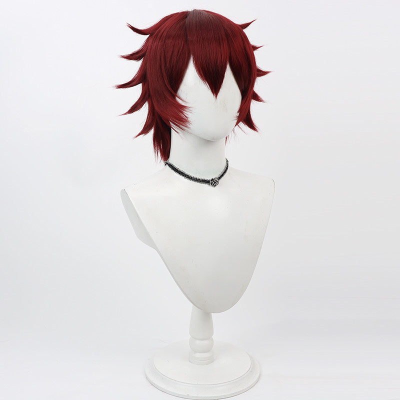 Cosplay Wigs Gidel Burgundy Wigs Disney Twisted-Wonderland