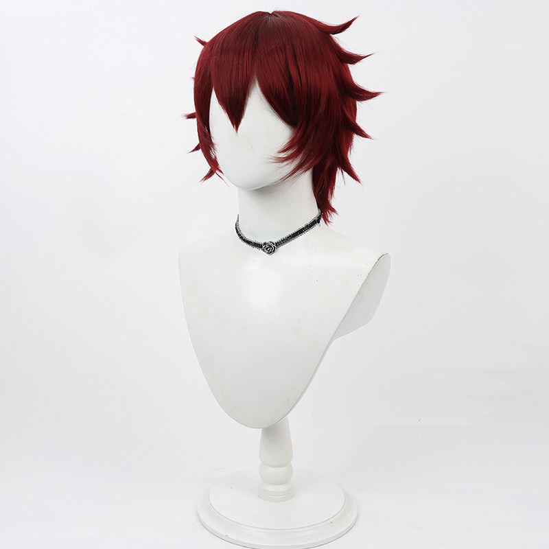 Cosplay Wigs Gidel Burgundy Wigs Disney Twisted-Wonderland