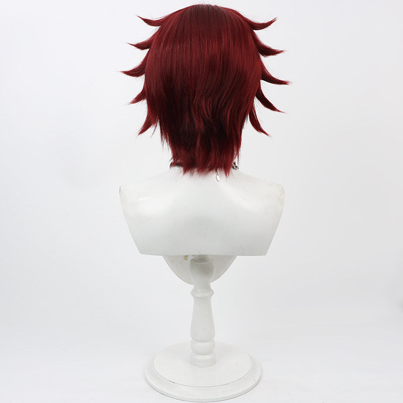 Cosplay Wigs Gidel Burgundy Wigs Disney Twisted-Wonderland
