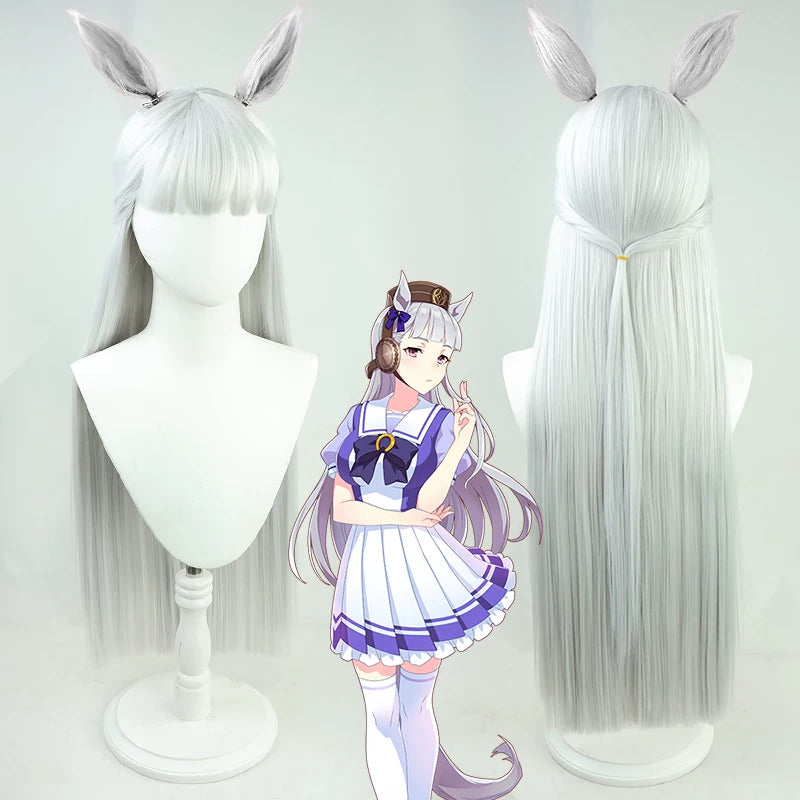 Cosplay Wigs Gold Ship Pretty Derby Silver Grey Ears Tail