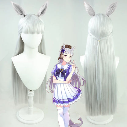 Cosplay Wigs Gold Ship Pretty Derby Silver Grey Ears Tail
