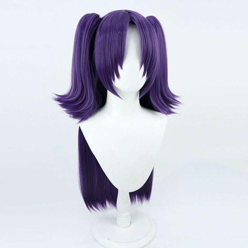 Cosplay Wigs Hayase Yuuka Dark Purple Split Ponytail Wigs Blue Archive