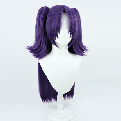 Cosplay Wigs Hayase Yuuka Dark Purple Split Ponytail Wigs Blue Archive
