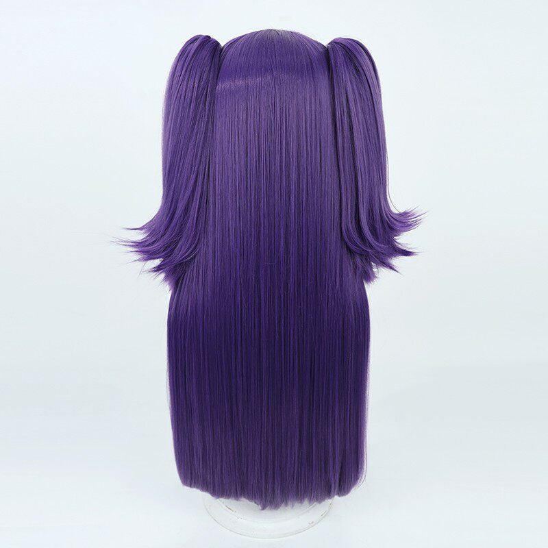 Cosplay Wigs Hayase Yuuka Dark Purple Split Ponytail Wigs Blue Archive