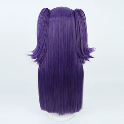 Cosplay Wigs Hayase Yuuka Dark Purple Split Ponytail Wigs Blue Archive