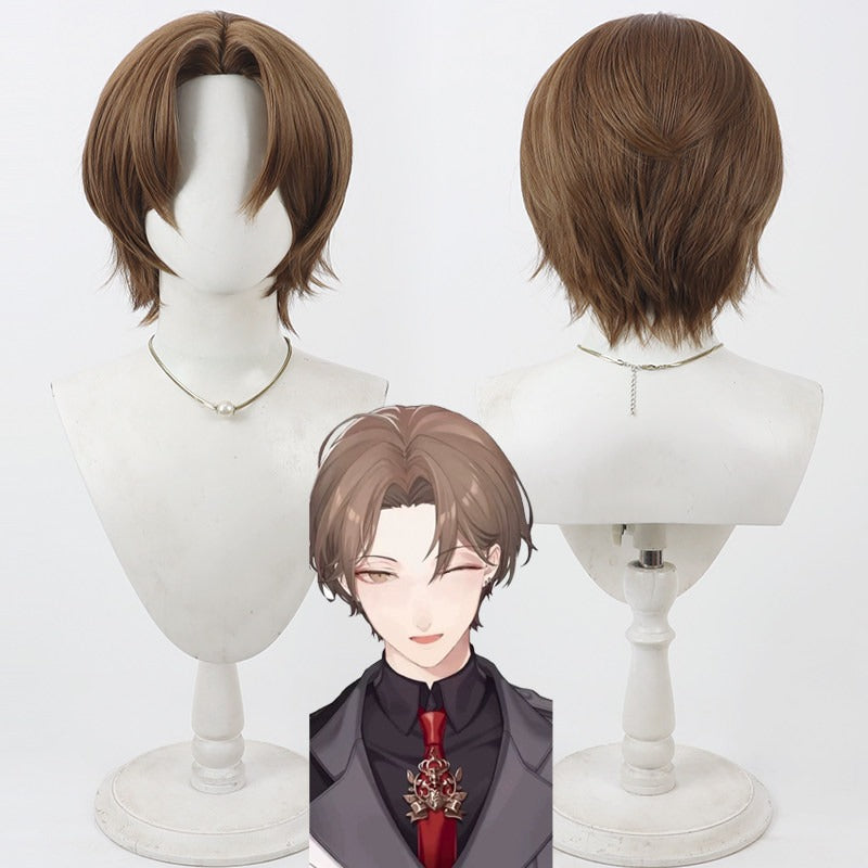 Cosplay Wigs Hayato Kagami Brown Wigs NIJISANJI Virtual Liver