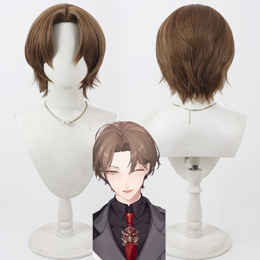 Cosplay Wigs Hayato Kagami Brown Wigs NIJISANJI Virtual Liver