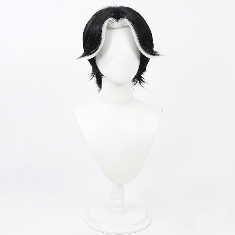 Cosplay Wigs Hazbin Hotel Husk Black White Highlight Flip Wigs