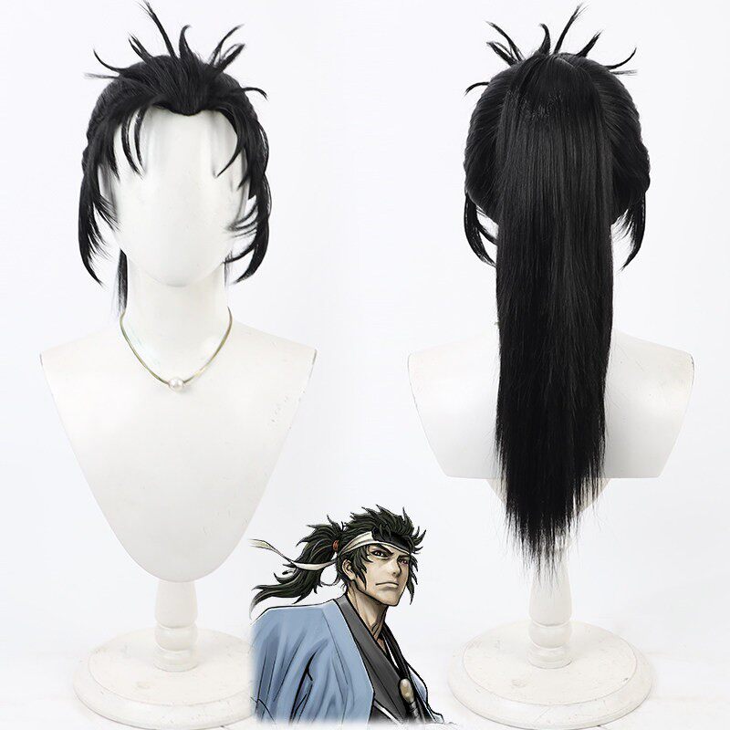 Cosplay Wigs Hijikata Toshizo FGO Split Ponytail Black Wigs