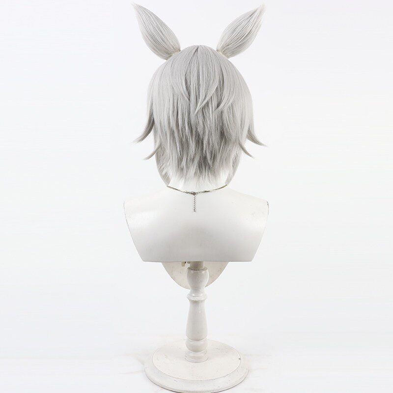 Cosplay Wigs Hinomori Shiho Silver Wigs With Animal Ears PJSK